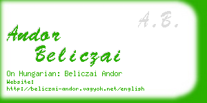 andor beliczai business card